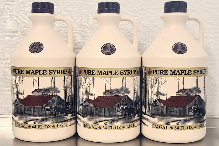 Half Gallons of maple syrup.