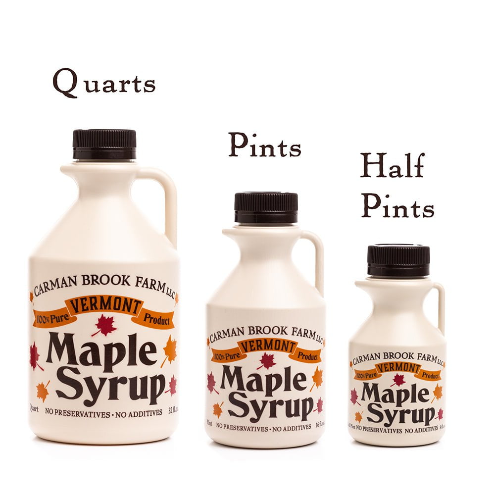 Compare quarts, pints, and half pint containers for your family breakfast gift club.